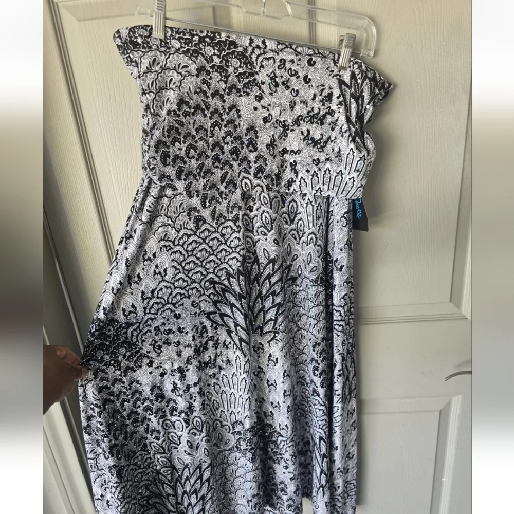 Black & White Printed Maxi Skirt - Stretch Jersey